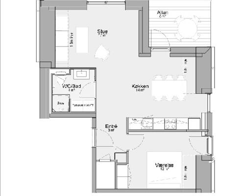 2 værelses lejlighed i Årslev