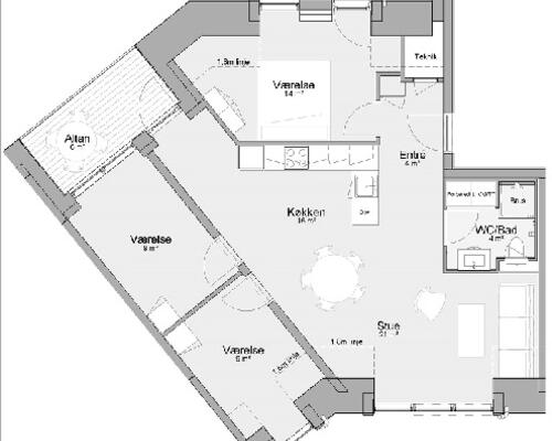 3 værelses lejlighed i Årslev