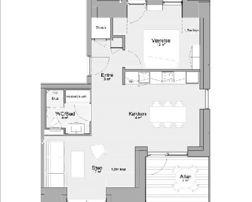 2 værelses lejlighed i Årslev