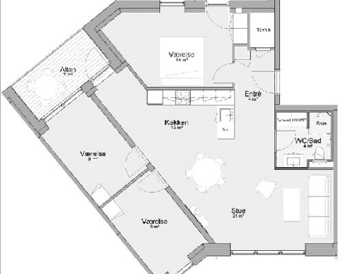 3 værelses lejlighed i Årslev