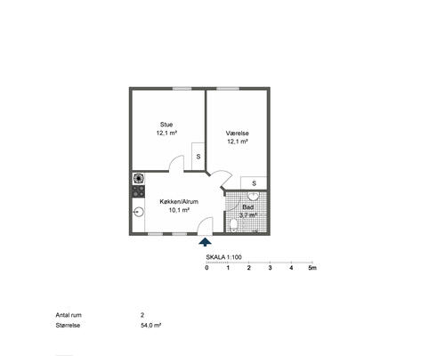 2 værelses lejlighed i Odense S