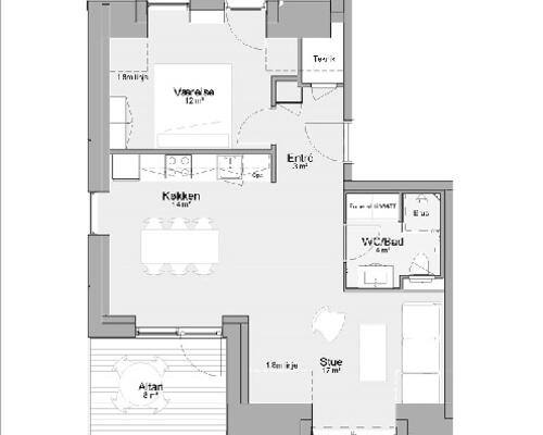 2 værelses lejlighed i Årslev