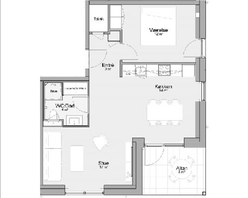 2 værelses lejlighed i Årslev