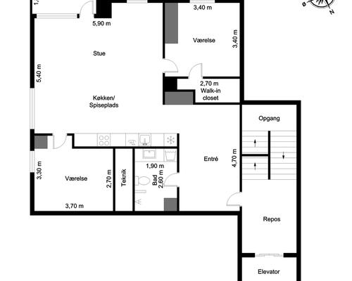 2 værelses lejlighed i Odense C