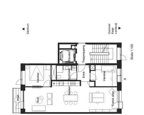 2 værelses lejlighed i Valby