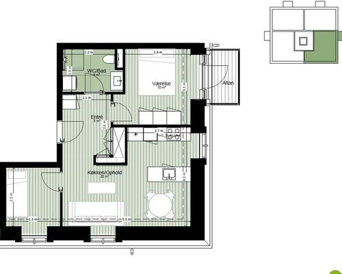 2 værelses lejlighed i Odense V