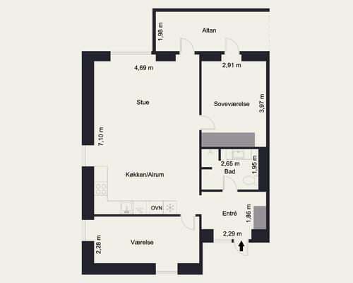 2 værelses lejlighed i Herning