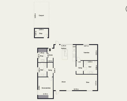 2 værelses hus i Herning
