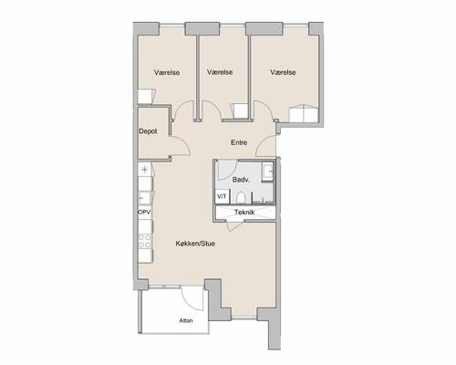 4 værelses lejlighed i Brøndby