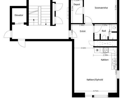 2 værelses lejlighed i Odense S