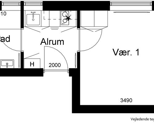 1 værelses lejlighed i Odense NV
