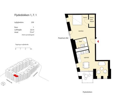 1 værelses lejlighed i København SV