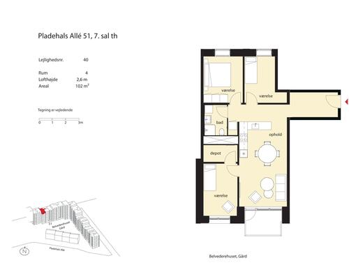 4 værelses lejlighed i København SV