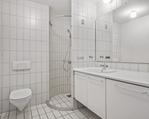 Stor 1-værelses lejlighed på 59 m² med hems.