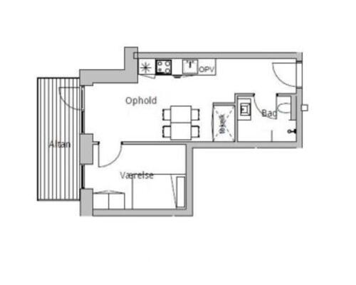 Lækker møbleret 2-værelses lejlighed med stor altan