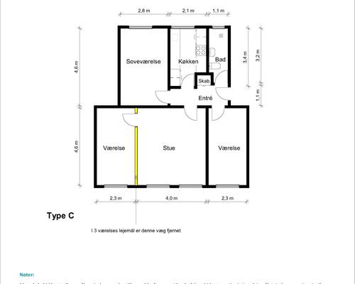 3 værelses lejlighed i Aalborg