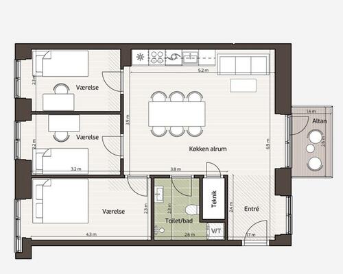 FANTASTISK 4-VÆRELSES - TIL FAMILIEN ELLER MED VENNERENE