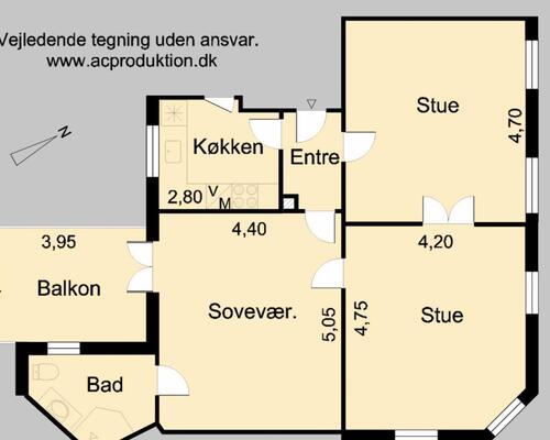 3 værelses lejlighed i Fredensborg