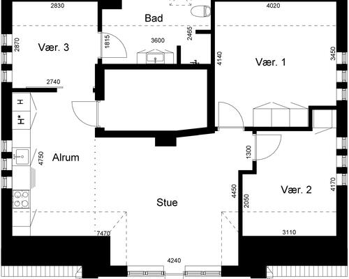 4 værelses lejlighed i Ribe