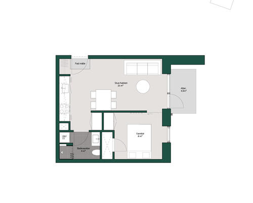 2 værelses lejlighed i Aalborg SV