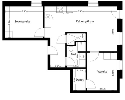 3 værelses lejlighed i Frederikssund