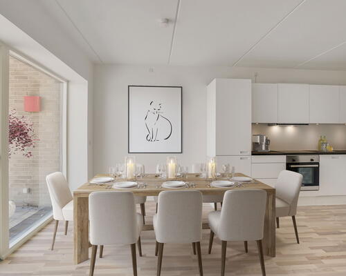 Egedal Stationsby - Dejlig 3-værelses lejebolig med privat terrasse og fantastisk grøn udsigt