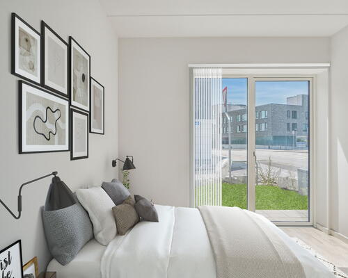 Egedal stationsby -  2 vær. lejebolig med altan med fin udsigt og godt lysindfald