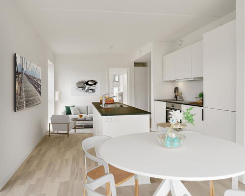 Egedal Stationsby - God 3 vær. lejlighed med privat terrasse ud mod de grønne områder