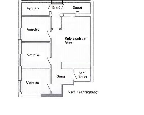 4 værelses lejlighed i Rødkærsbro