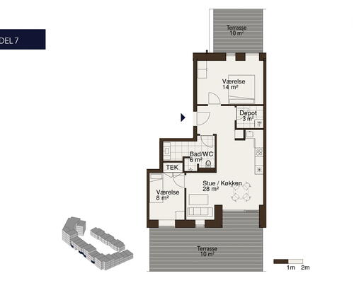 Egedal Stationsby - Dejlig 3-værelses lejebolig med privat terrasse og fantastisk grøn udsigt