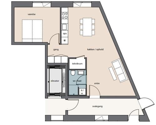 2 værelses lejlighed i Aalborg