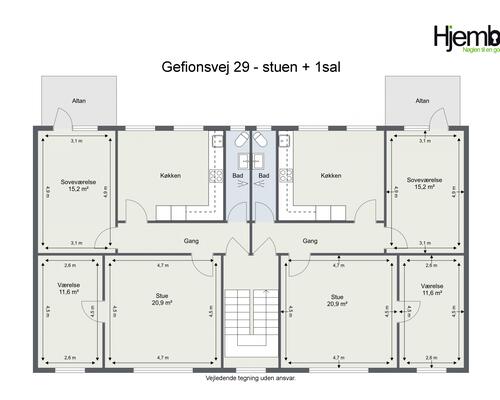 3 værelses lejlighed i Fredericia