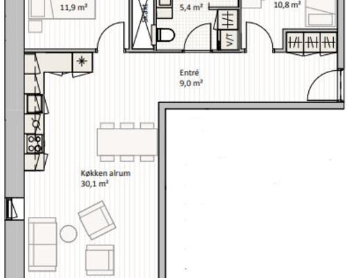3 værelses lejlighed i Aalborg