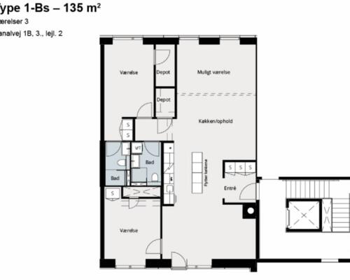Flot 4-værelses lejlighed i Lyngby