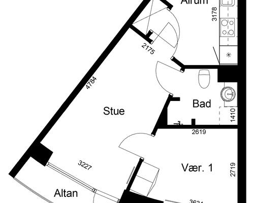 2 værelses lejlighed i Hjørring