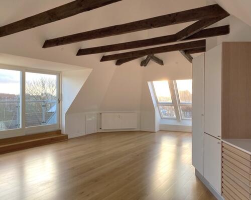 Penthouselejlighed med loft til kip, altan og en fantastisk udsigt- 90 Kvm