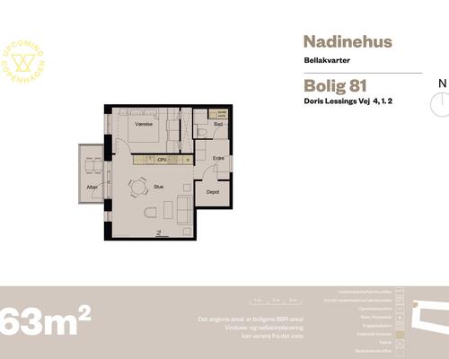 2 værelses lejlighed i København S