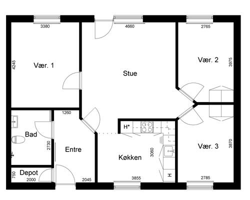 4 værelses hus i Spjald