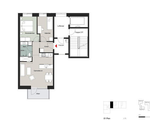 3 værelses lejlighed i København S