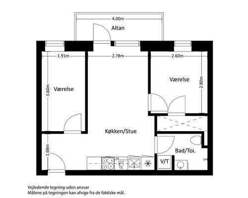 3 værelses lejlighed i Viby J