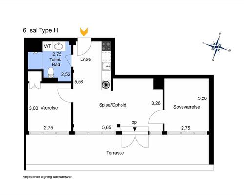 3 værelses lejlighed i Århus C