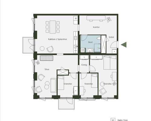 5 værelses lejlighed i København S