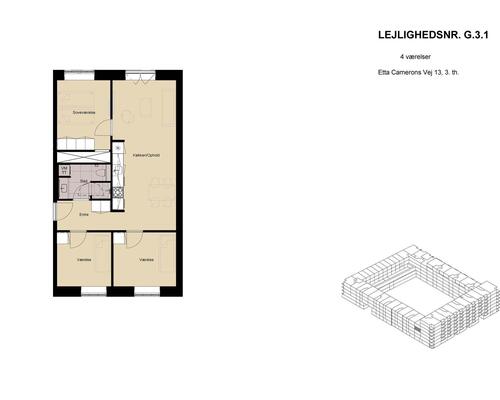 4 værelses lejlighed i København SV