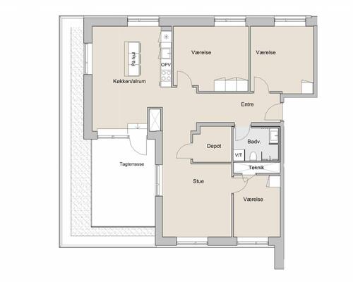 4 værelses lejlighed i Brøndby