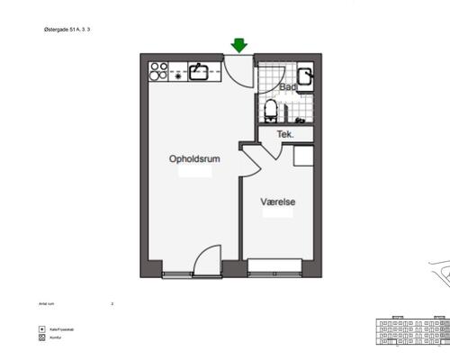 2 værelses lejlighed i Odense C