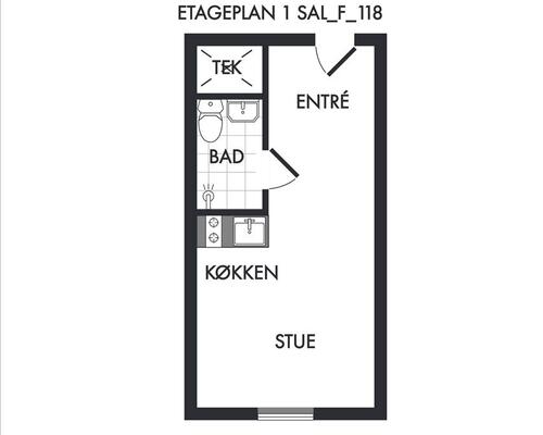 1 værelses lejlighed i Frederiksberg