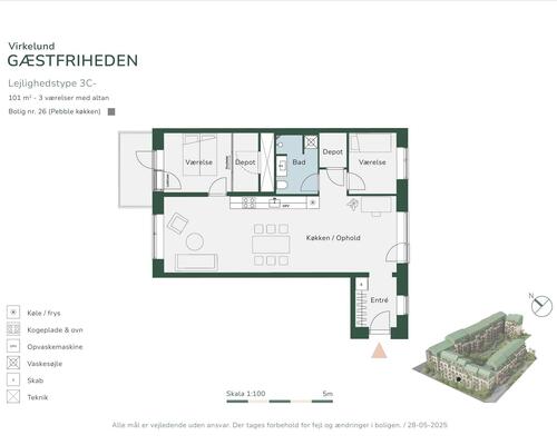 3 værelses lejlighed i Albertslund