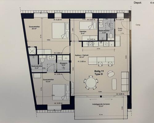 4 værelses lejlighed i Farum