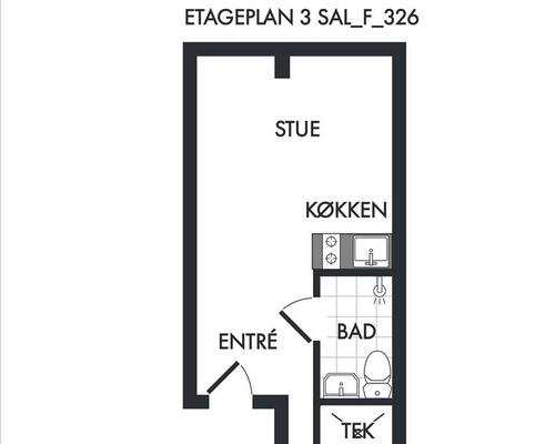 1 værelses lejlighed i Frederiksberg