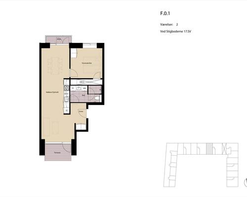 2 værelses lejlighed i København SV